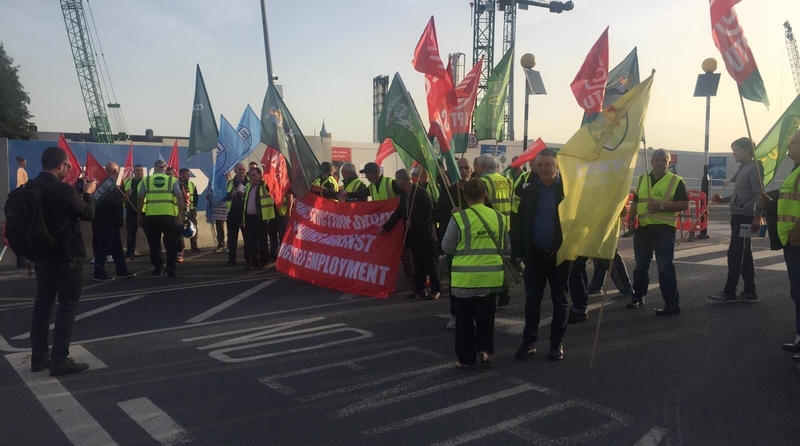 Agóid ag ceardchumainn oibrithe tógála i mBaile Átha Cliath inniu
