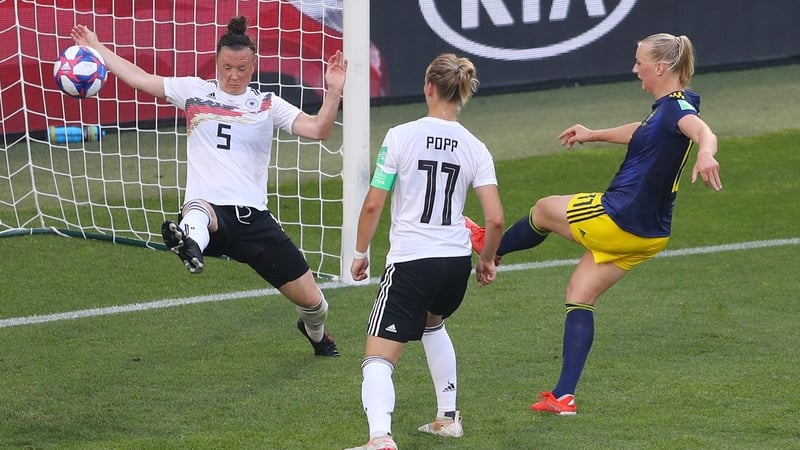 Stina Blackstenius fires home the winner for Sweden