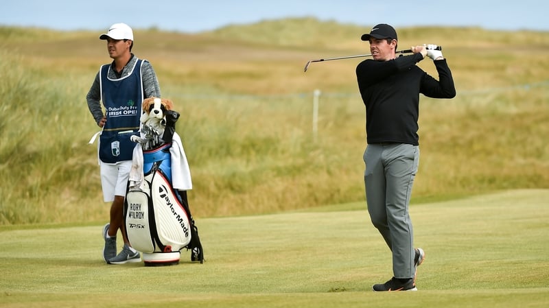 Rory McIlroy (R) and caddy Harry Diamond at last year's Irish Open.