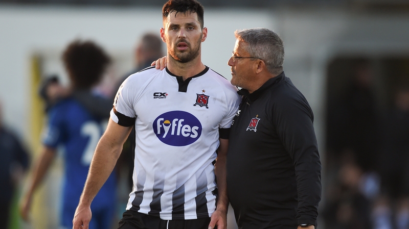 Patrick Hoban (L) with Dundalk coach John Gill