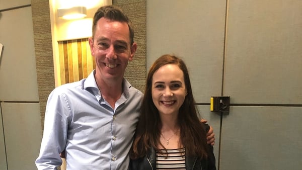 Comedian Justine Stafford with Ryan Tubridy on RTÉ Radio 1.