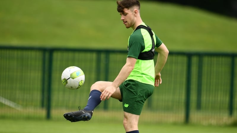 Aaron Bolger training with the Ireland U19 team