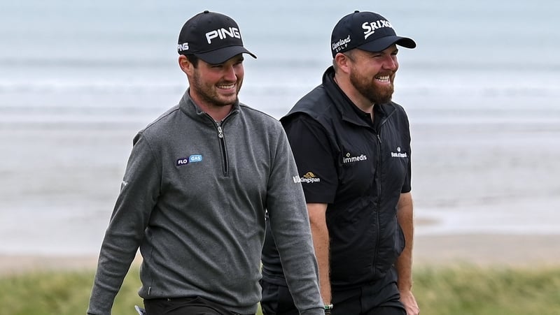 Cormac Sharvin (L) cracks a joke with Shane Lowry