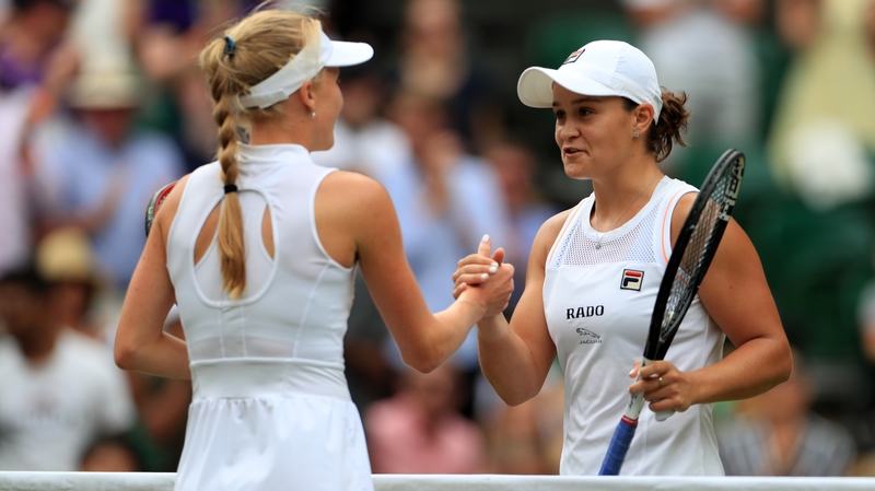 Ashleigh Barty following her victory over Harriet Dart