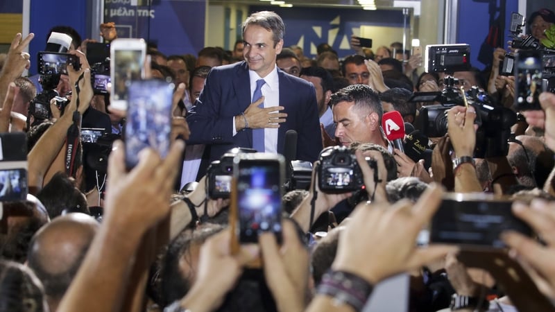 Conservative New Democracy had a commanding lead of 39.6% of the vote based on 73% of the votes