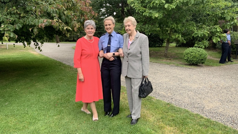 Noeline Mcgrath (far left) and Angela Leavy (far right) at today's event at Dublin's Farmleigh House