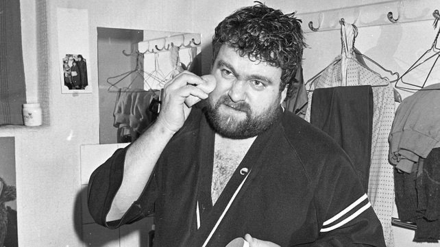Brendan Grace preparing before his show in the Gaiety Theatre, Dublin, circa January 1986