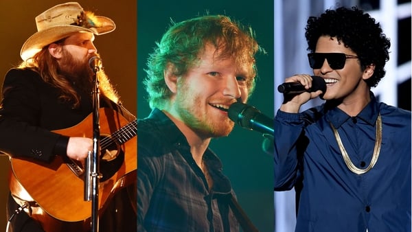 Chris Stapleton, Ed Sheeran and Bruno Mars