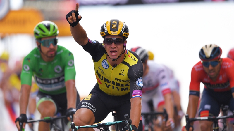 Groenewegen edged out Caleb Ewan on the line