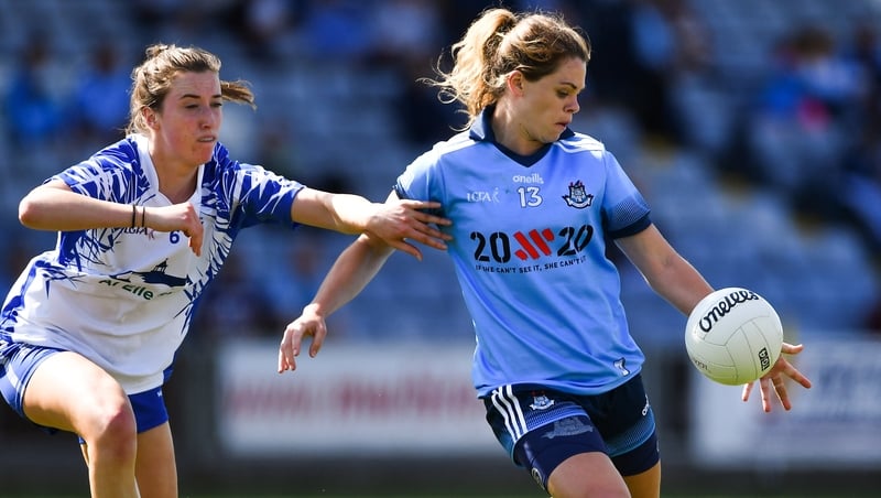 Noelle Healy of Dublin (R) in action against Karen McGrath