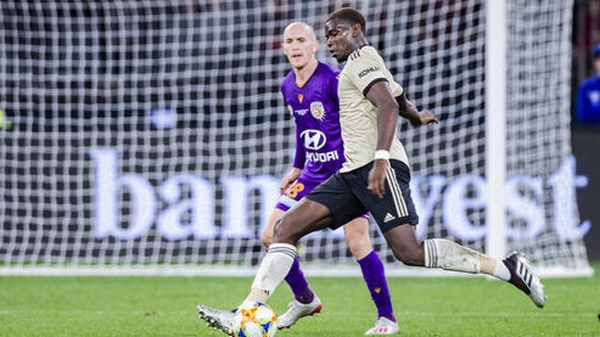 Paul Pogba in action against Perth Glory