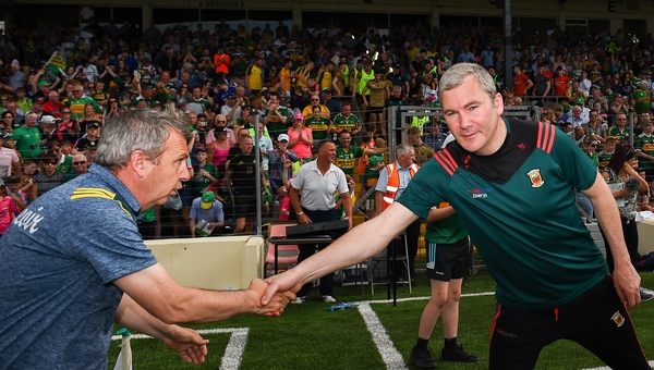 Keane and Horan shake hands after the final whistle