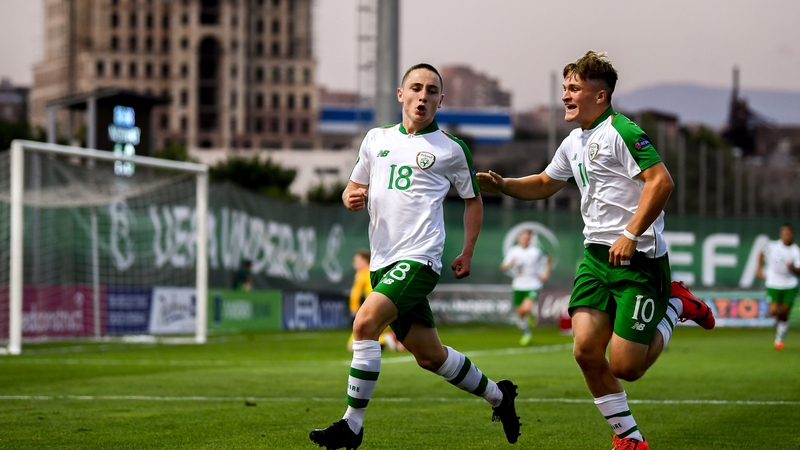 Joe Hodge celebrates his equaliser against Norway at the U-19 European Championships