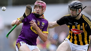 Diarmuid Doyle of Wexford takes on Conor Flynn of Kilkenny