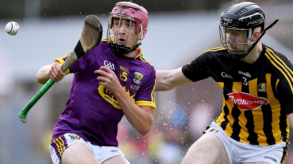Diarmuid Doyle of Wexford takes on Conor Flynn of Kilkenny
