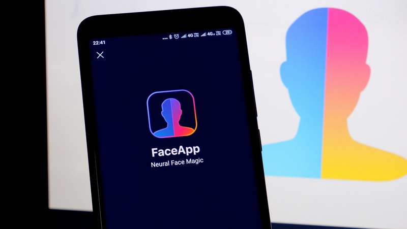 The app uses a filter that ages photos of users' faces