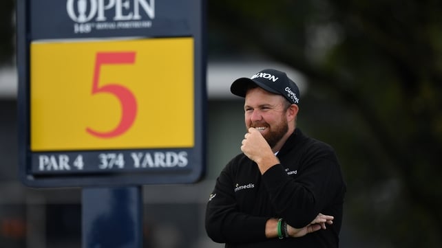 Lowry surveys the scene at the fifth hole