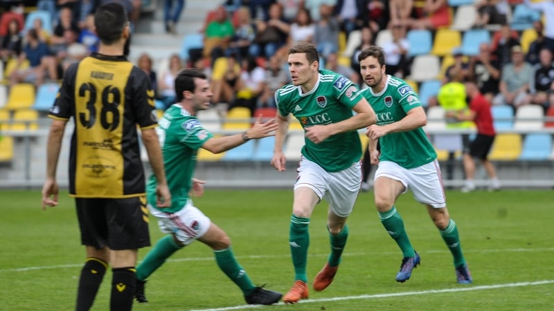 Garry Buckley of Cork City celebrates his early goal