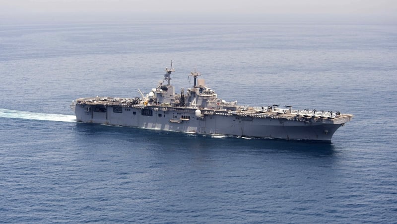 The amphibious assault ship USS Boxer