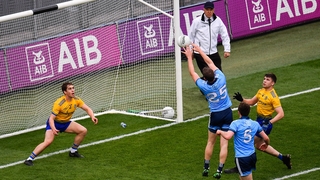 Dean Rock palms the ball to the back of the Roscommon net