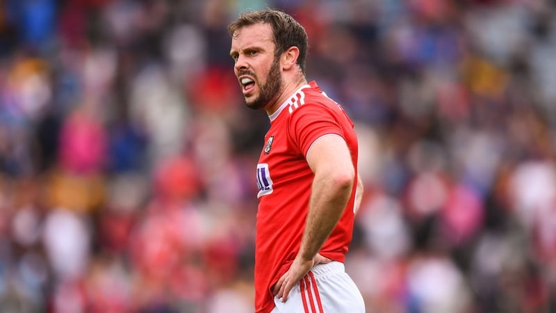 A dejected James Loughrey following the defeat to Tyrone