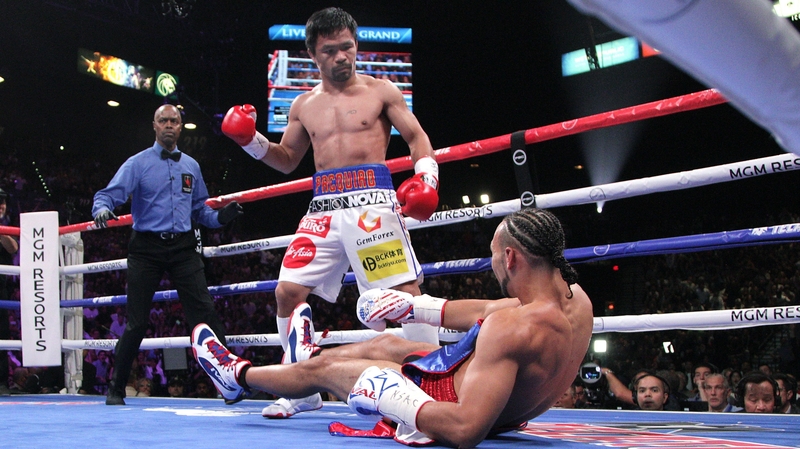 Manny Pacquiao overcame Keith Thurman in the MGM Grand