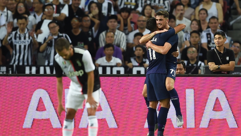 The 17-year-old celebrates the goal