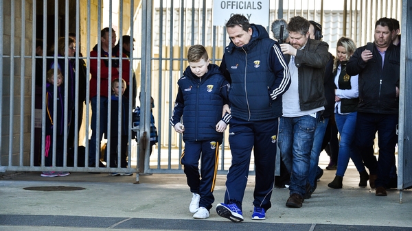 Michael O'Brien arrives at Wexford Park with Davy Fitzgerald