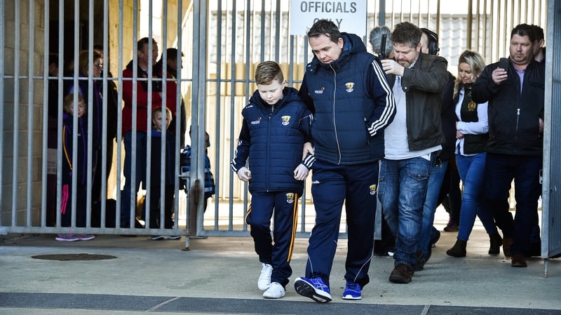 Michael O'Brien arrives at Wexford Park with Davy Fitzgerald