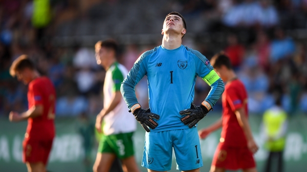 Goalkeeper Brian Maher reacts to another Portuguese goal