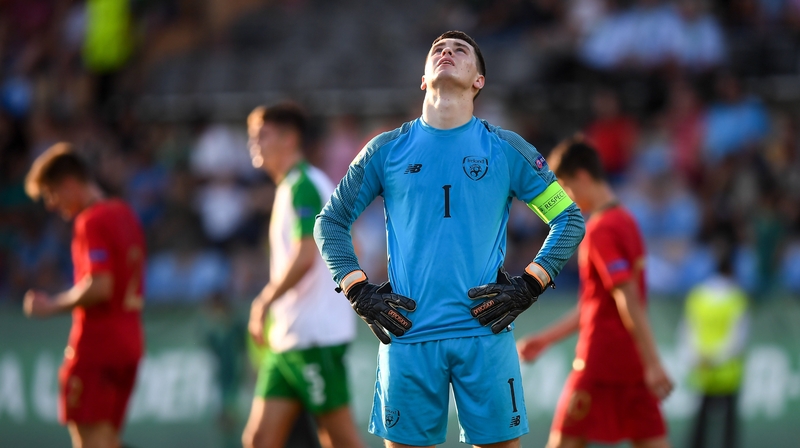 Goalkeeper Brian Maher reacts to another Portuguese goal