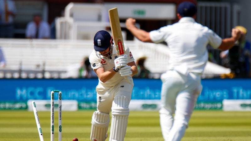 Jonny Bairstow of England is bowled out by Tim Murtagh