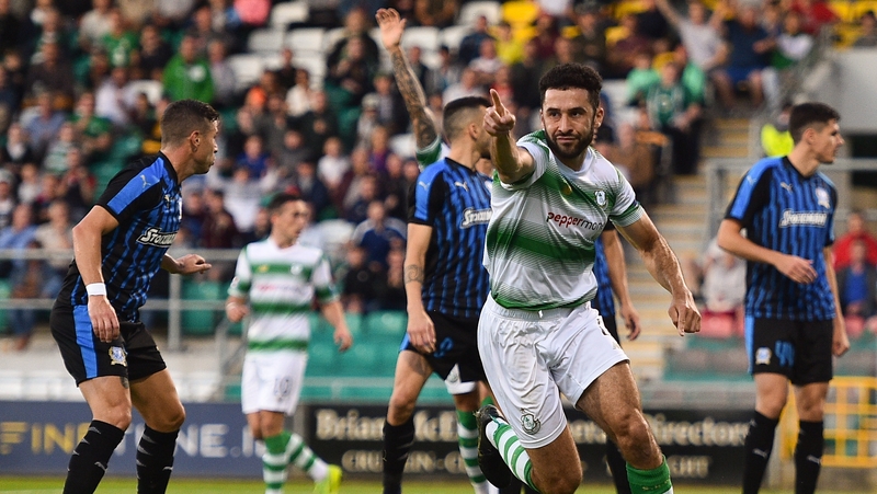 Lopes celebrates his winner at Tallaght