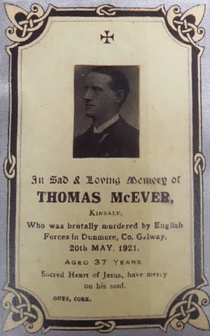 <p>Memorial card for Thomas McEver</p>