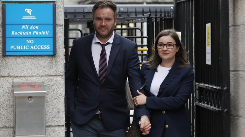 Gerald Jennings and his fiancée Martha Kowalczyk leaving the Four Courts