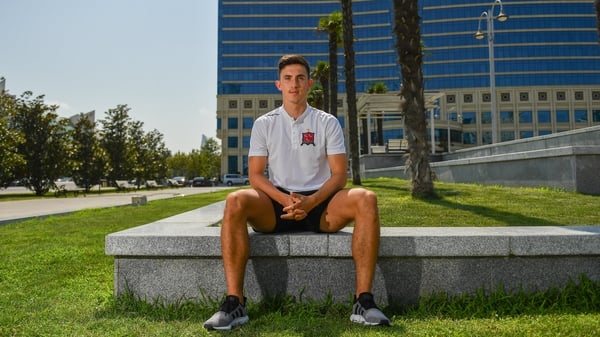 Jamie McGrath in the Azerbaijani capital this morning
