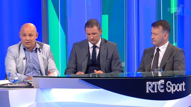 Cusack (r) on the panel with Derek McGrath (l) and Brendan Cummins