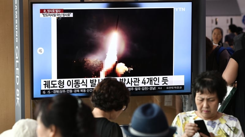 South Koreans watch on as North Korea tests third missile in eight days