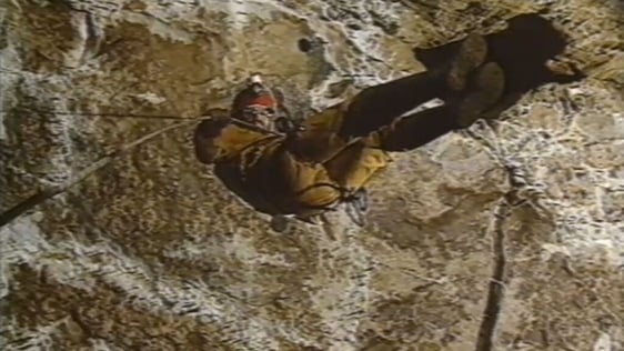 Man potholing in cave, County Fermanagh (1994)