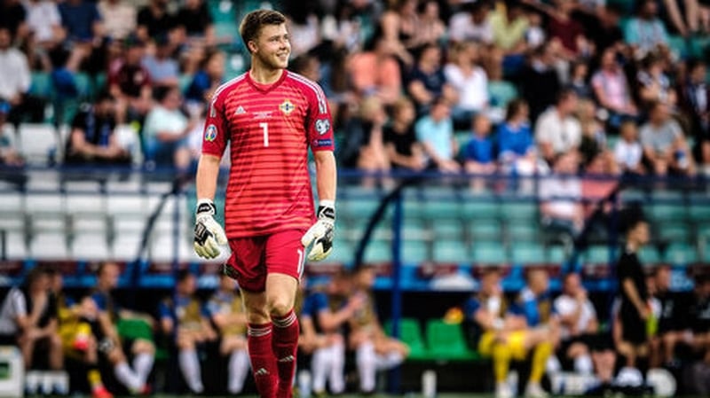 Bailey Peacock-Farrell seen in action during Northern Ireland's recent Euro 2020 qualifier against Estonia