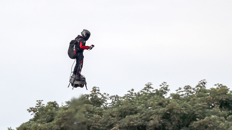 Franky Zapata comes in to land in Dover after his trip across the English Channel