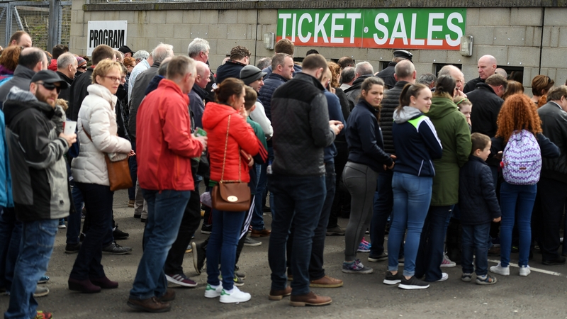 Fans queuing for tickets