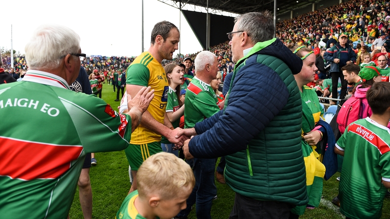 Michael Murphy leaving the field in Castlebar on Saturday evening