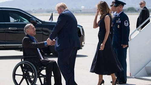 Mr Trump has visited the sites of last weekend's mass shootings in Ohio and Texas
