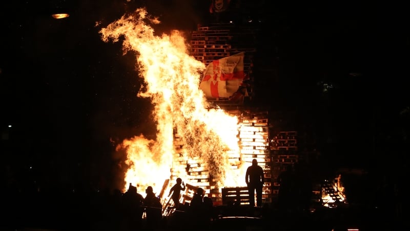 Residents were advised to leave their homes as the bonfire was lit