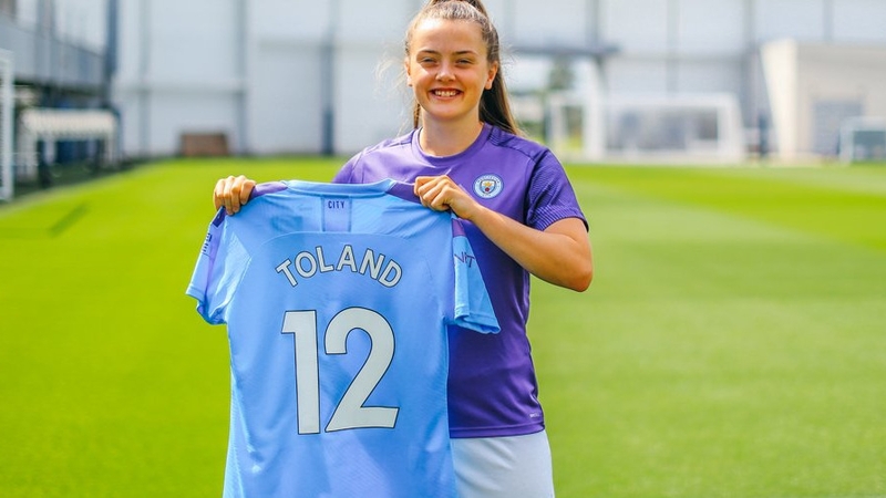 Toland says it is a dream come true to sign her first professional contract. Picture credit: Twitter/@ManCity