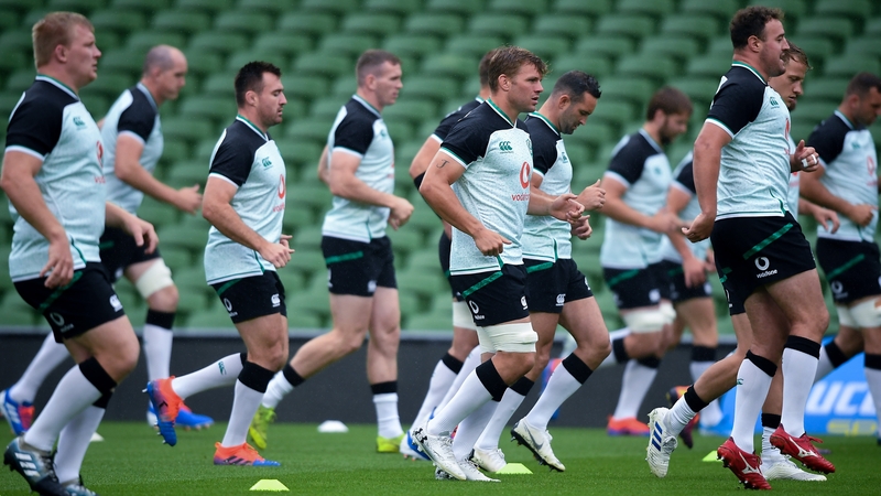 Ireland going through their paces on Friday morning at the Aviva
