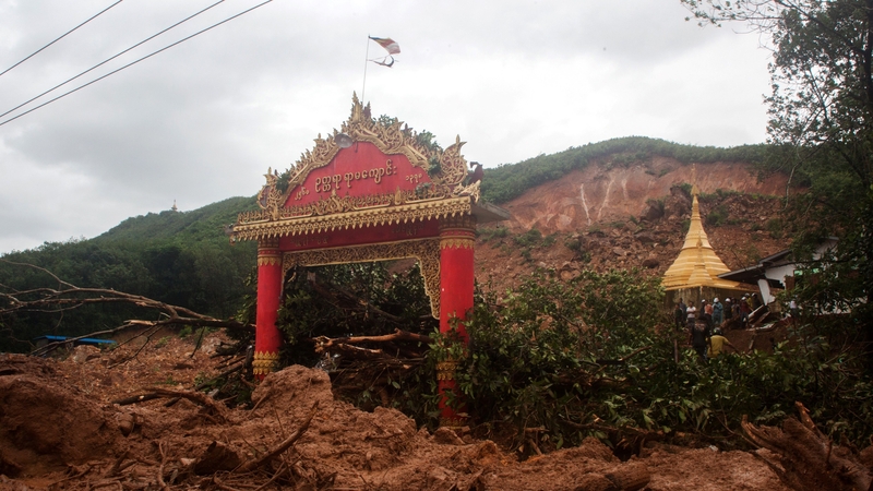 Sixteen homes and a monastery were covered in the mudslides