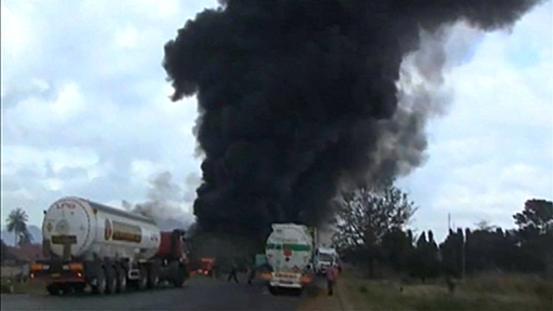 The dead were mainly drivers of the taxis known as "boda-boda" and local residents flocking to the scene for the fuel