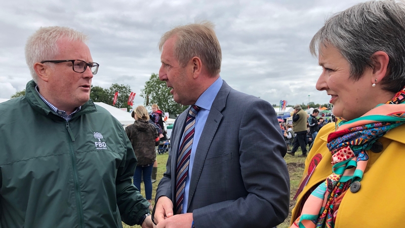 Mr Creed (middle) spoke while visiting the Tullamore agricultural show